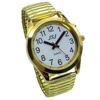 Golden Color English Talking Watch with Alarm, Whi