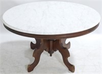 Victorian Oval Marble Top Coffee Table
