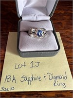 18k Sapphire & Diamond Ring