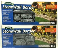 (2) Plastic Stone Wall Border Sets