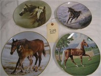L209- Qty 4 Horse Collectors Plates with boxes