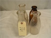 L211- Qty 4   Milk Bottles
