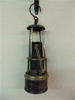 Old Brass Miner's Kerosene Lamp with Markings