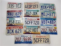 14 Vintage License Plates