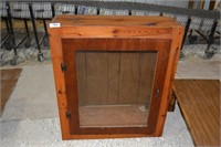 Large Wooden Cabinet With Glass Front