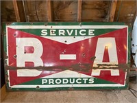 5ft 5 x 3ft one sided metal B/A sign in frame