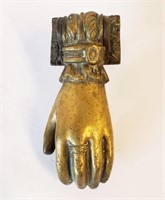 Big 7" Antique Brass Lady's Hand Door Knocker