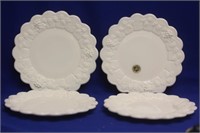 Set of 4 West Moreland Milk Glass Plates