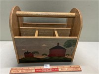 CUTE HAND PAINTED CARRY BOX HARDWOOD