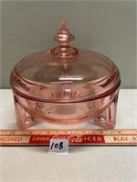 UNIQUE PINK FOOTED COVERED DISH