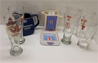 TENNENT'S LAGER ITEMS QTY 7 / 2 BEER GLASSES