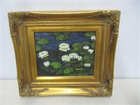 OIL ON BOARD WATER LILIES - MAURICE