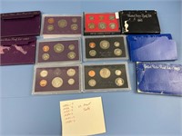 US PROOF SETS 1980'S IN CASE