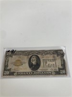 1928 $20 Gold Currency Torn