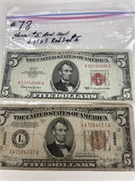 $5 Red Seal Hawaii & 1963 $5 Red Seal
