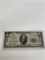 1929 $10 Red Seal From First National Bank of Rice
