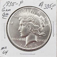 1935-P Silver Peace Dollar Coin BU