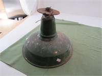 Green Porcelain Barn Gas Station Light Fixture