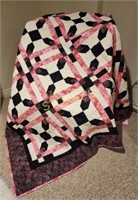 Large Pink & White Quilt - 84 x 69