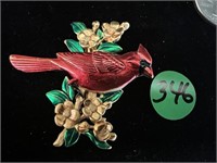 Vibrant Colored JJ Jonette Cardinal Bird of Branch