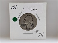 1947 90% Silv Wash Quarter