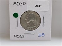 1950 90% Silv Wash Quarter