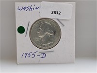 1955-D 90% Silv Wash Quarter