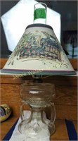 Converted Plume Atwood? Oil Lamp With Basket