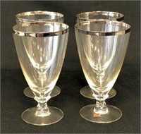 Fostoria Engagement Footed Glasses with Platinum