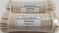 (2) New 100ft Solid Braid Synthetic Core Ropes