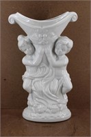 14" Vtg 1998 IAC Ceramic Cherub Vase Planter
