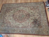 Oriental rug, mauve and green pattern