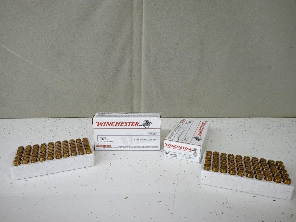 WINCHESTER 32 AUTO 71 GR. FMJ 2 BOXES 50 ROUNDS
