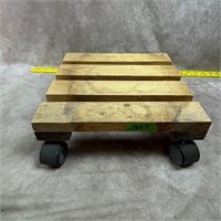 Wooden Rolling Plant Stand