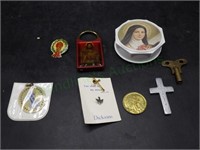 Relic, Religious Pendants, Clock Key & More