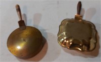 Pair of brass travel ashtrays