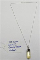 925 Silver Citrine / Garnet Pendant & Necklace