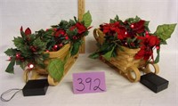 2 lighted xmas sleighs