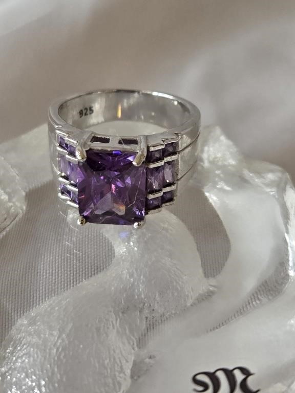 Gemstone Ring with Sterling Silver Band