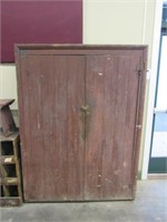 Primitive 2 Door Cabinet w/Red Wash