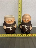 Monk cream and sugar set by Goebel West Germany