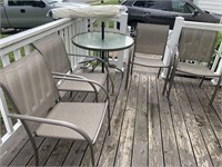 35 inch patio table 4 chairs, umbrella
