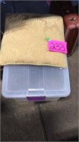 Plastic tote and pillow