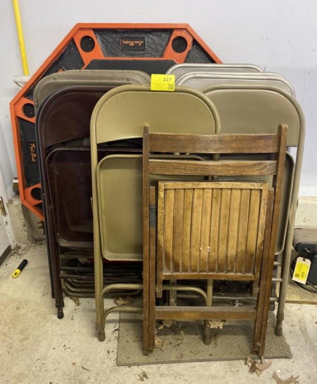 Folding Card Table and Assorted Metal and Wooden