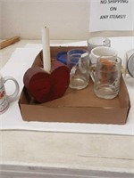Coffee cups and apple candle holder