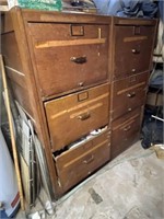 Old Wood File Cabinet - 6-Drawers