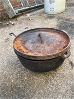 Antique Cast Iron Lidded Pot