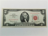 OF) Better condition 1963 $2 Red Seal note