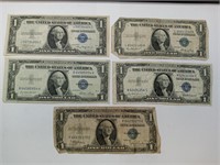 OF) (5) 1935 $1 silver certificates