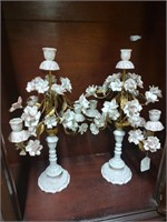 2 Beautiful Italian Porcelain Candelabras